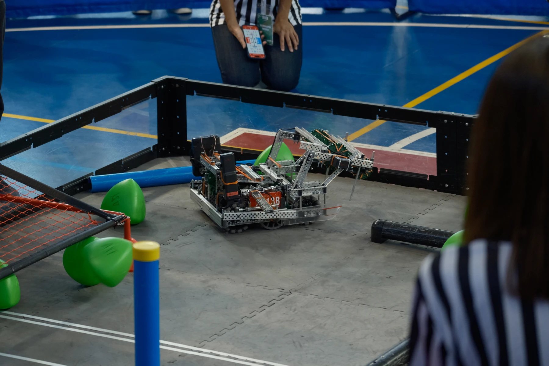 Our first-season robot competing in the 2023-2024 VRC game, 