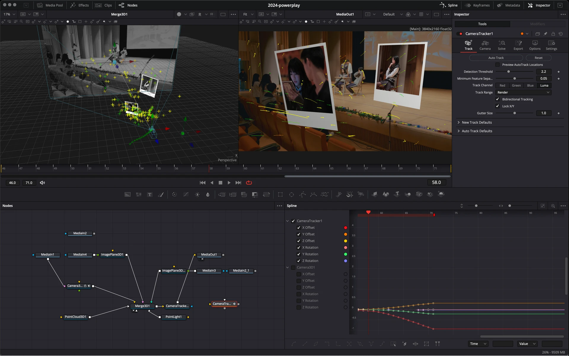 Node Tree for the Floating Polaroids in the Auditorium