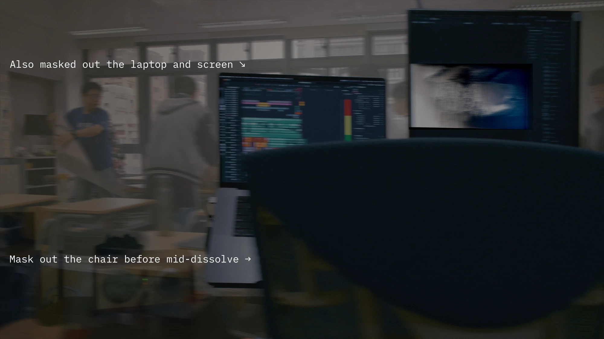 Using Magic Mask to isolate the chair element for the final horizontal transition